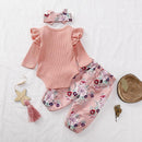 Conjunto Floral 3 Peças - Tamanhos de 3 meses a 2 anos