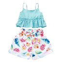 Conjunto Summer Cropped Alcinha com Shorts Clochard - Tamanhos de 1 a 5 anos