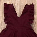 Vestido Fashion Decote em V - Tamanhos de 6 meses a 5 anos