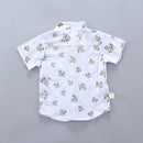 Conjunto Camisa Colar Mandarim Folhas - Tamanhos de 0 a 4 anos